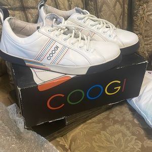 Coogi white leather tennis shoes